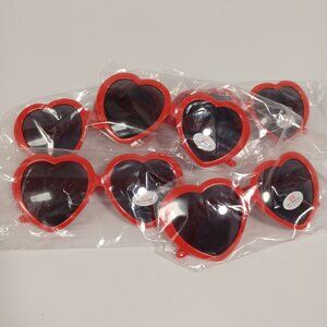 5 Pack Women's Red Heart Shaped Sunglasses UV Protection